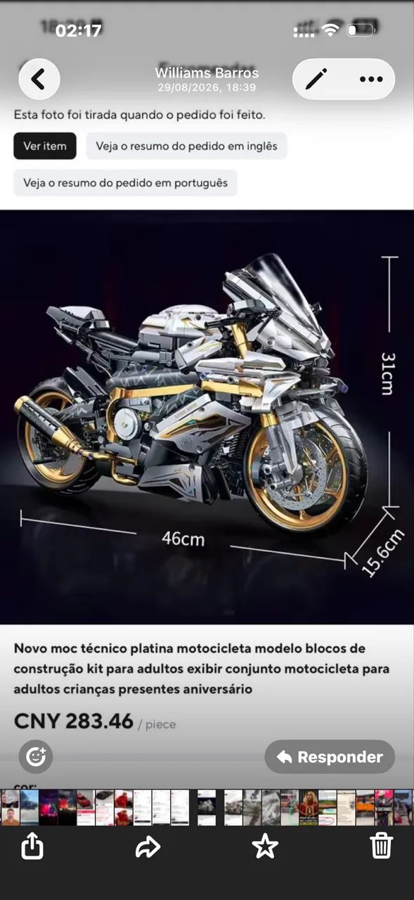 Blocos de montar MOTO mais de 1000 peças