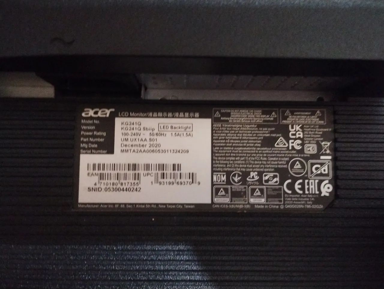 Monitor Acer Gamer KG241Q  - Foto 3