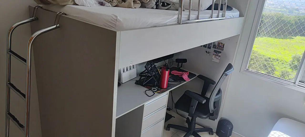 Cama Suspensa de madeira com colchão Ortobom - Foto 2