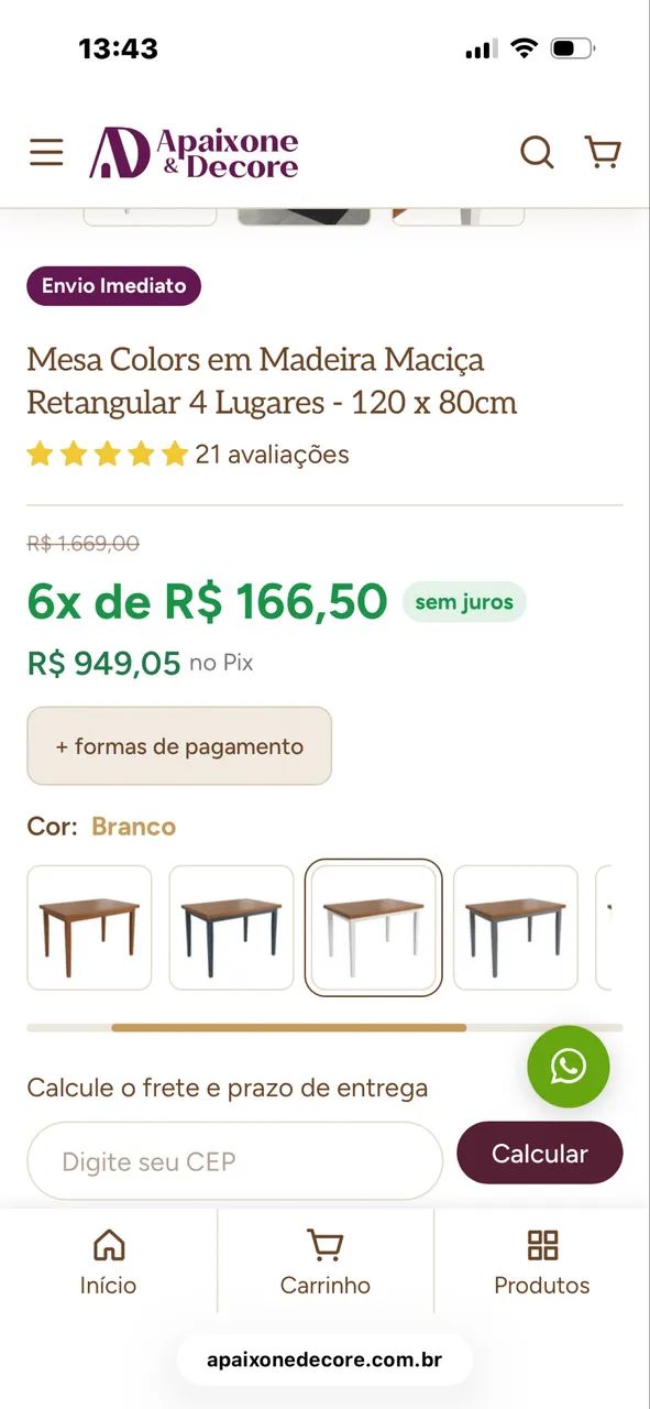 MESA MADEIRA MACIÇA 4 LUGARES - Foto 2