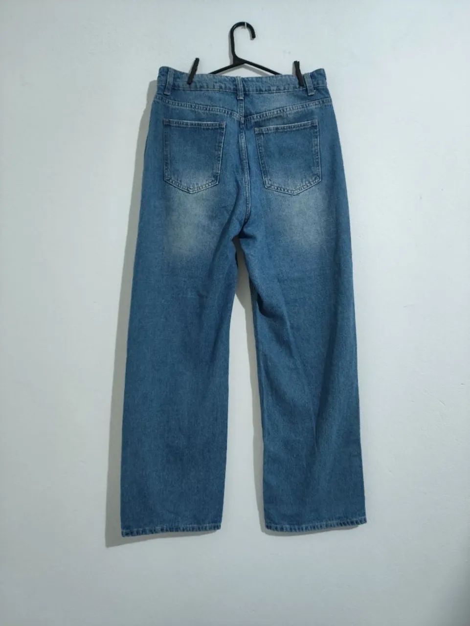 calça reta folgada jeans straight leg mom jeans - Foto 4