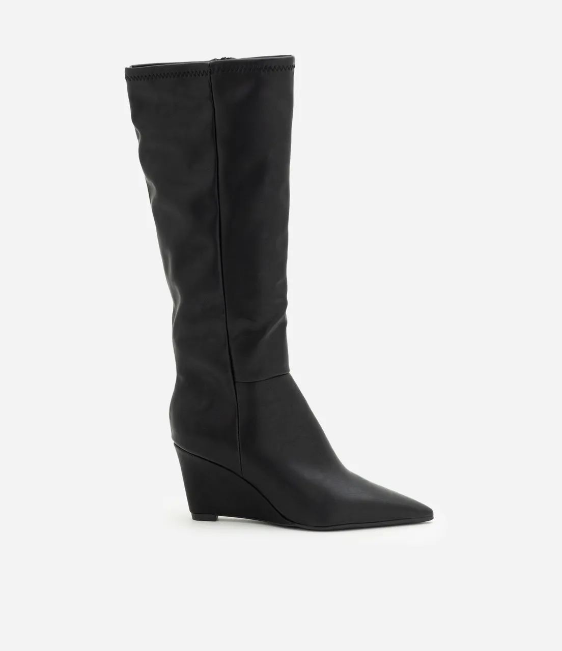 Bota cano alto satinato