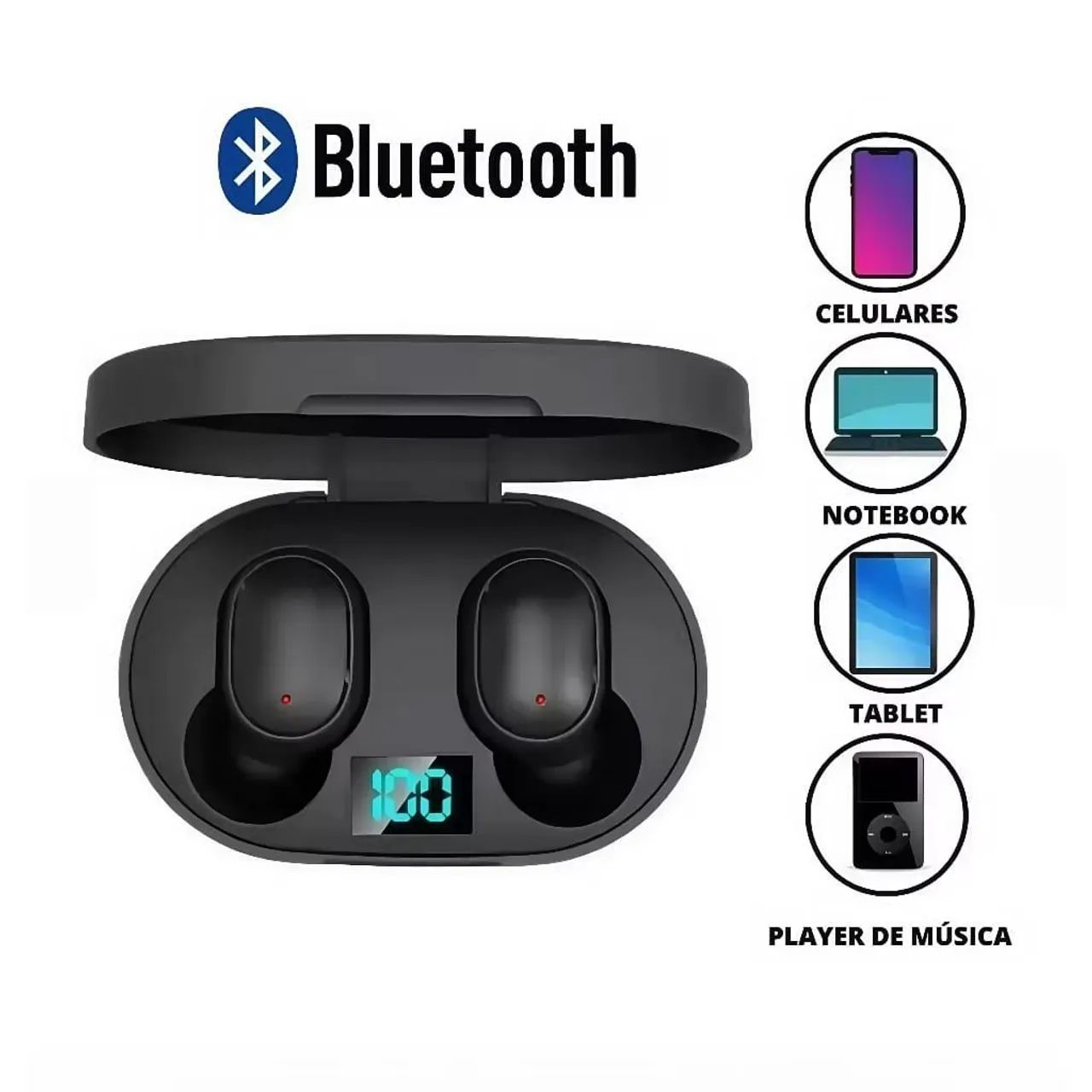 Fone de ouvido via bluetooth sem fio  - Foto 3