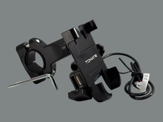 Suporte de Celular de Alumínio para Moto com Carregador USB - Foto 2