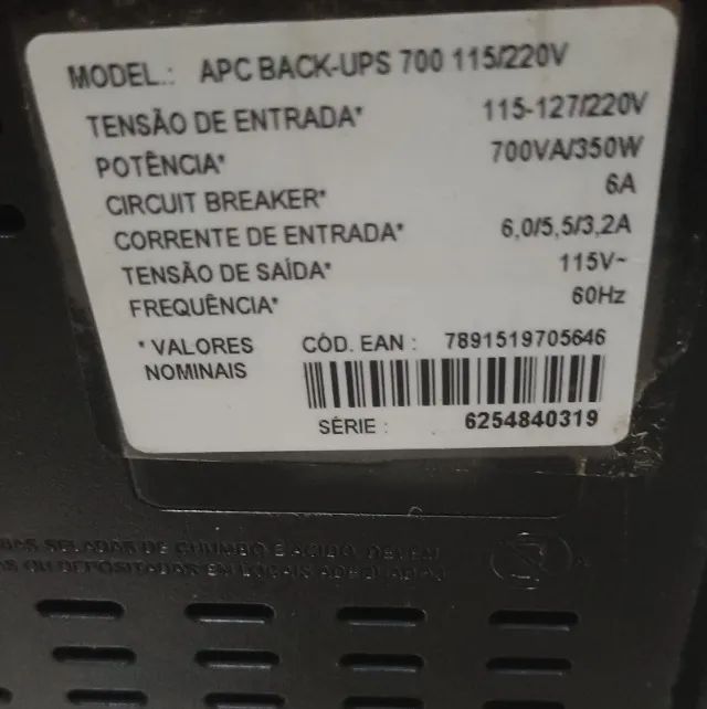 Vendo Nobreak APC 700Va - Foto 2