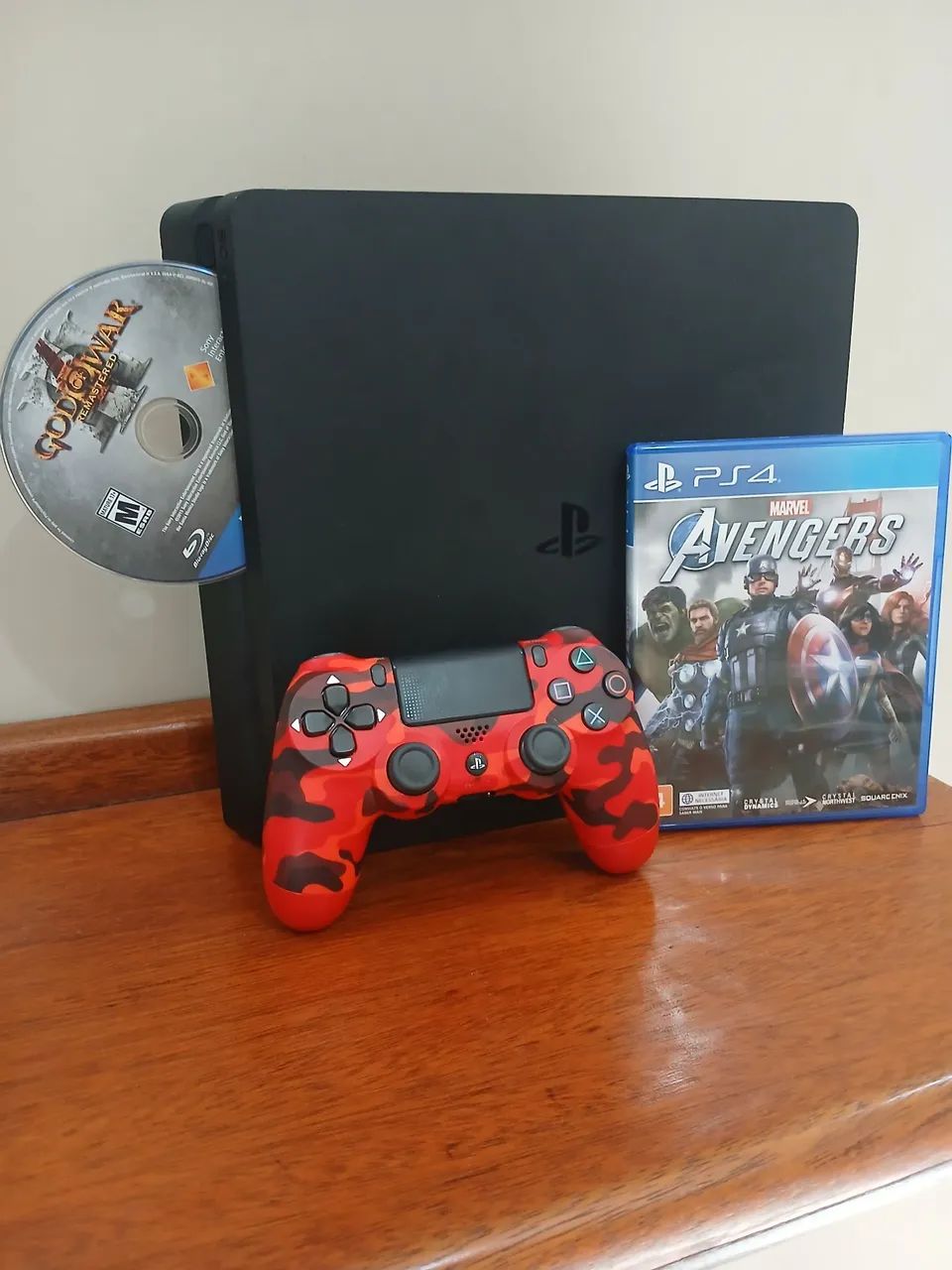 PS4 SLIM 1TB + 2 JOGOS + CONTROLE