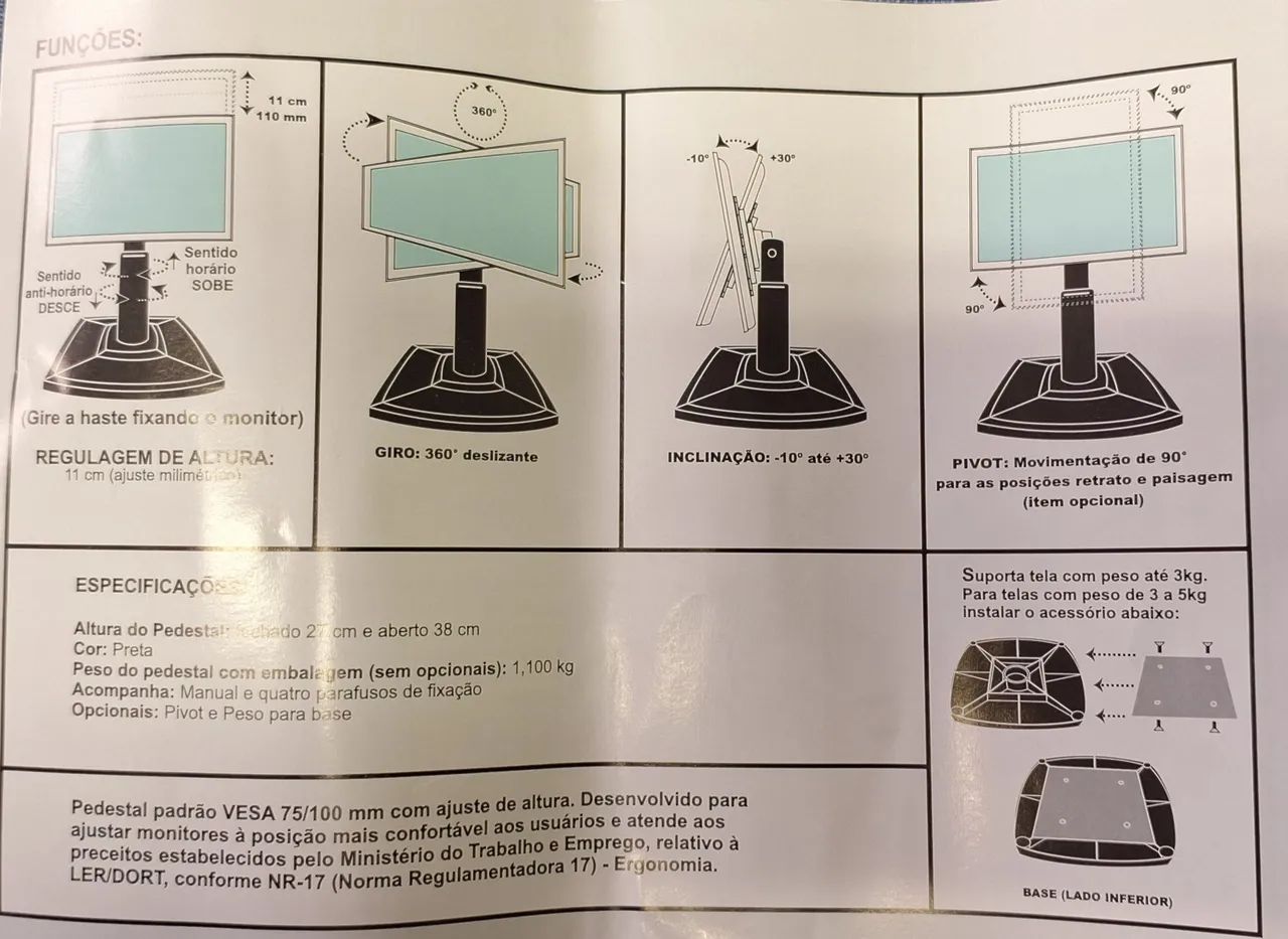 Pedestal de Mesa para monitores - Foto 3