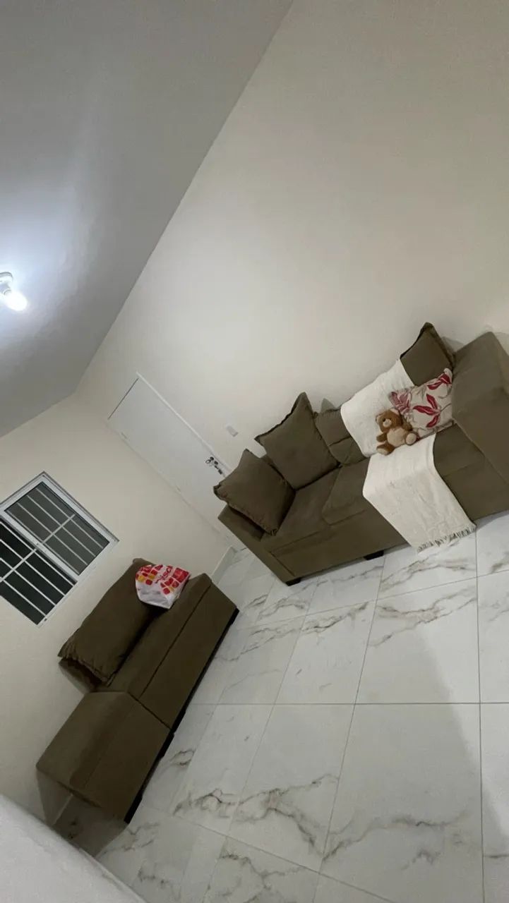 SOFÁ MODULAR DE CANTO BEGE - USADO - Foto 5