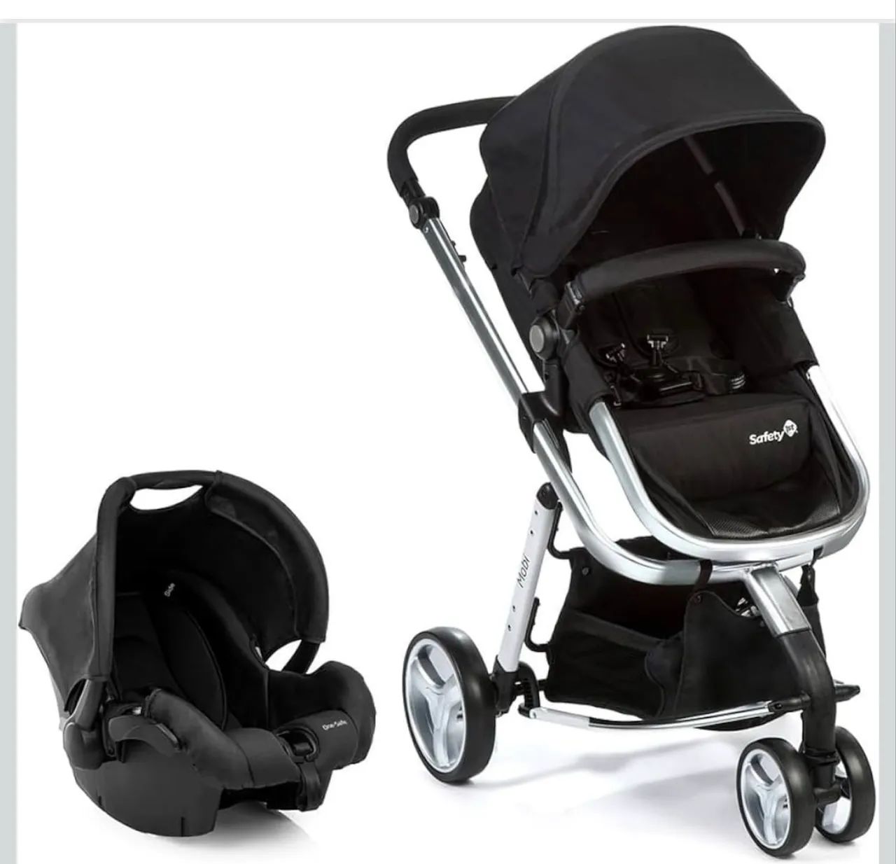 Novo - Carrinho Travel System Safety 1st, Mobi Duo, Black & Silver - Foto 2
