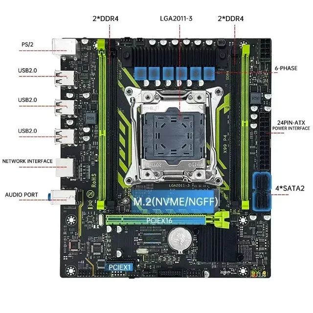Placa Mãe Soyo, XEON, mATX, DDR4, X99, 12x 32,36 - Foto 2