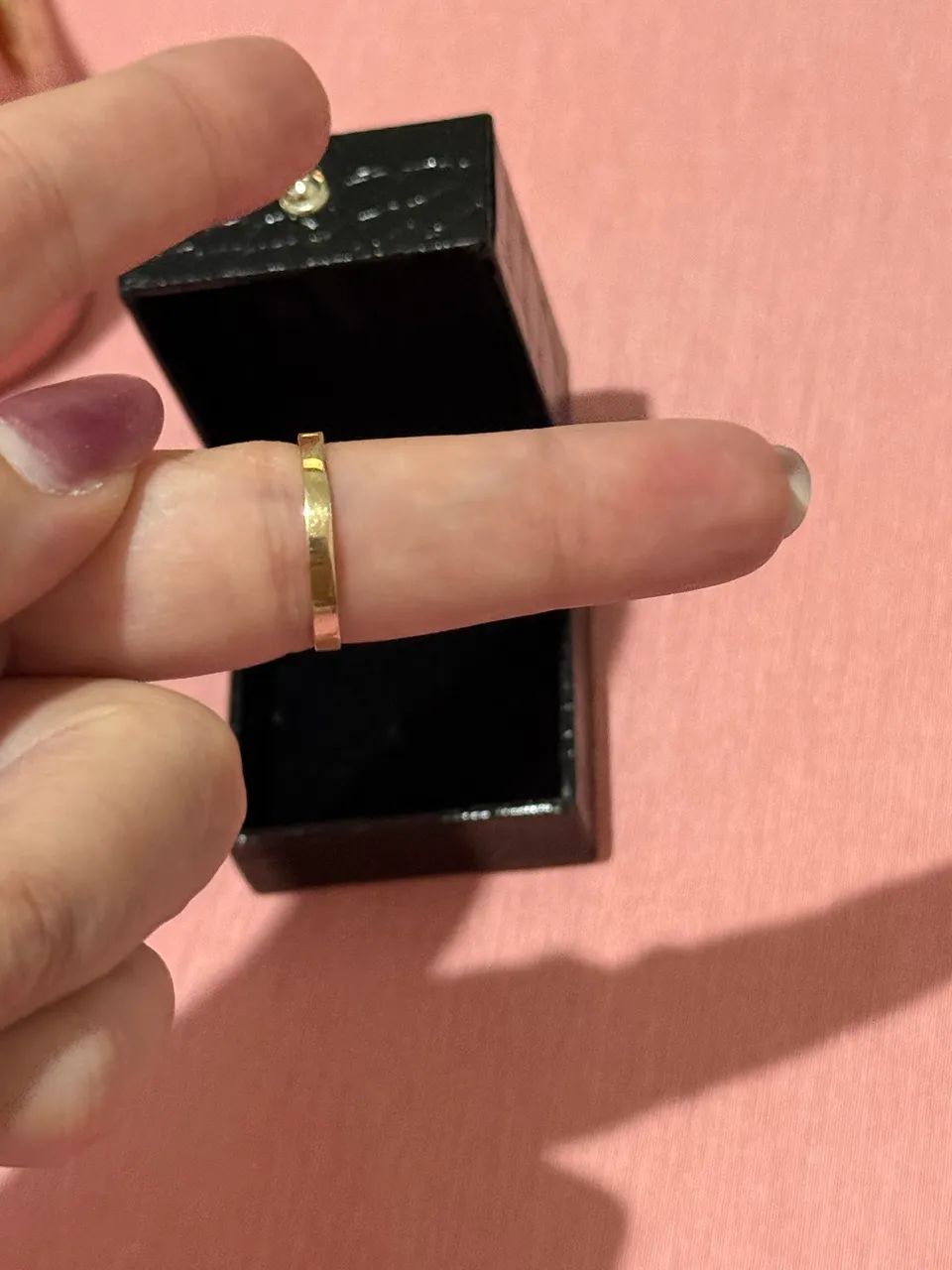 Anel ouro 18k - meia aliança  - Foto 5