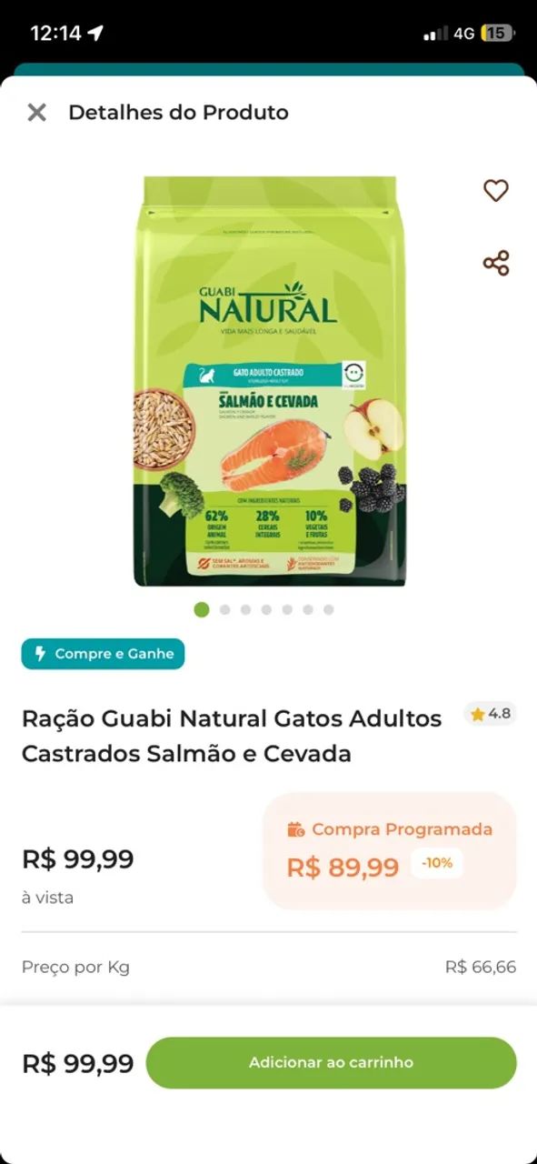 Ração Guabi natural 