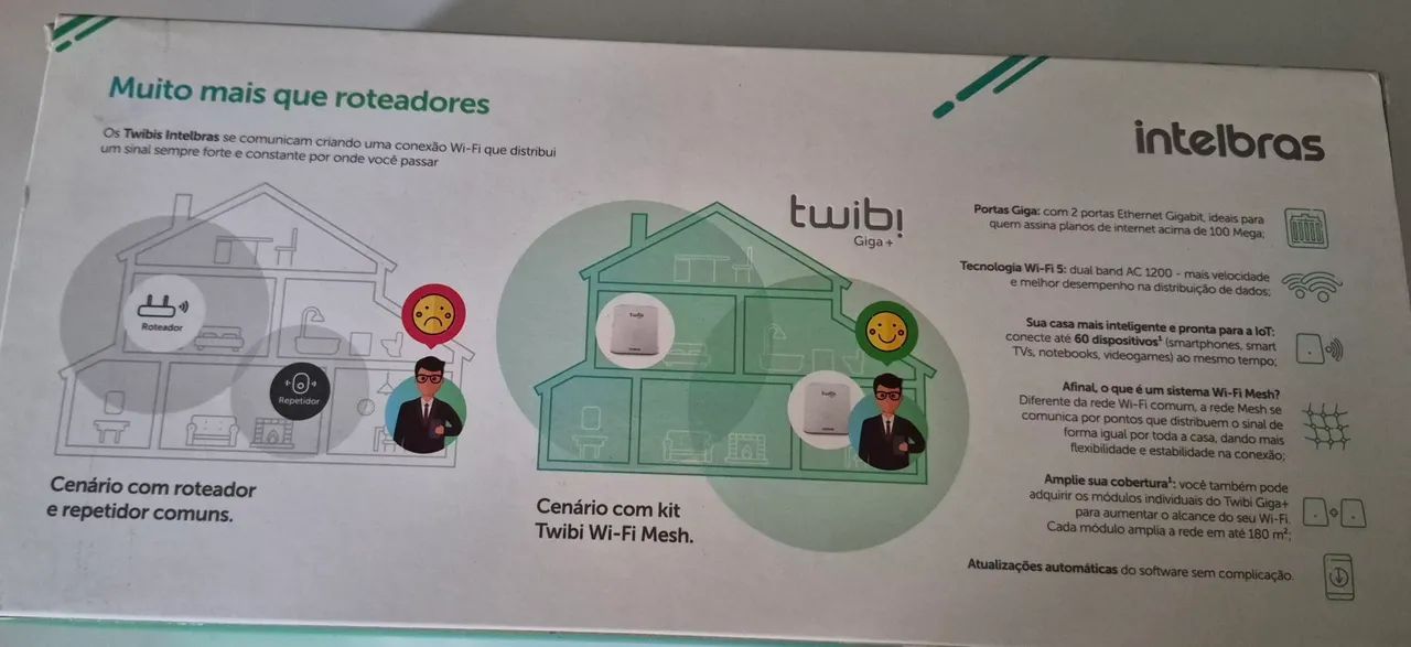 Intelbras Twibi Giga+ kit com 2 roteadores431117231698094081