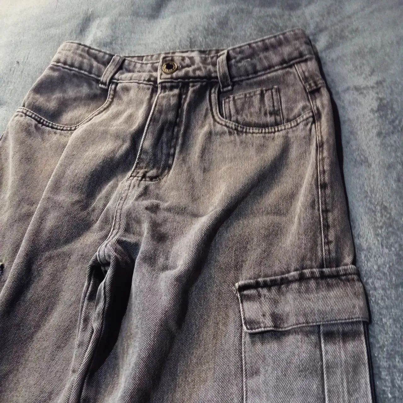 CALÇA CARGO JEANS FEMININA - Foto 2