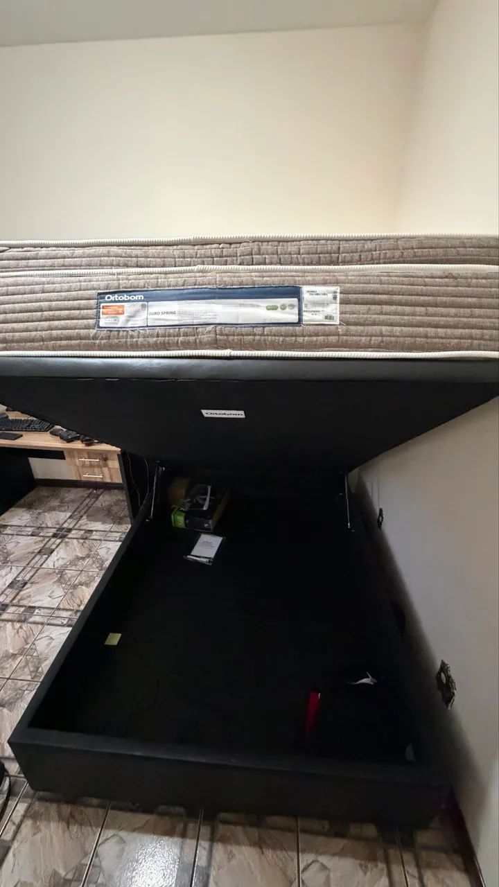 Cama de casal completa (colchão e box) - Foto 5