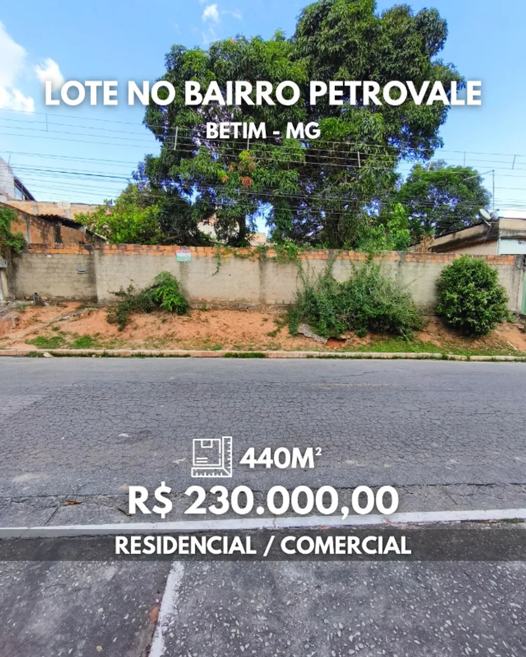  Lote de 440m² no Bairro Petrovale - Betim/MG - Escritura e Registro