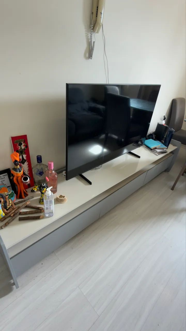 Rack para TV até 90 Polegadas 100% MDF 219,5cm Rodízios 3 Gavetas 3 Nichos  - Foto 3