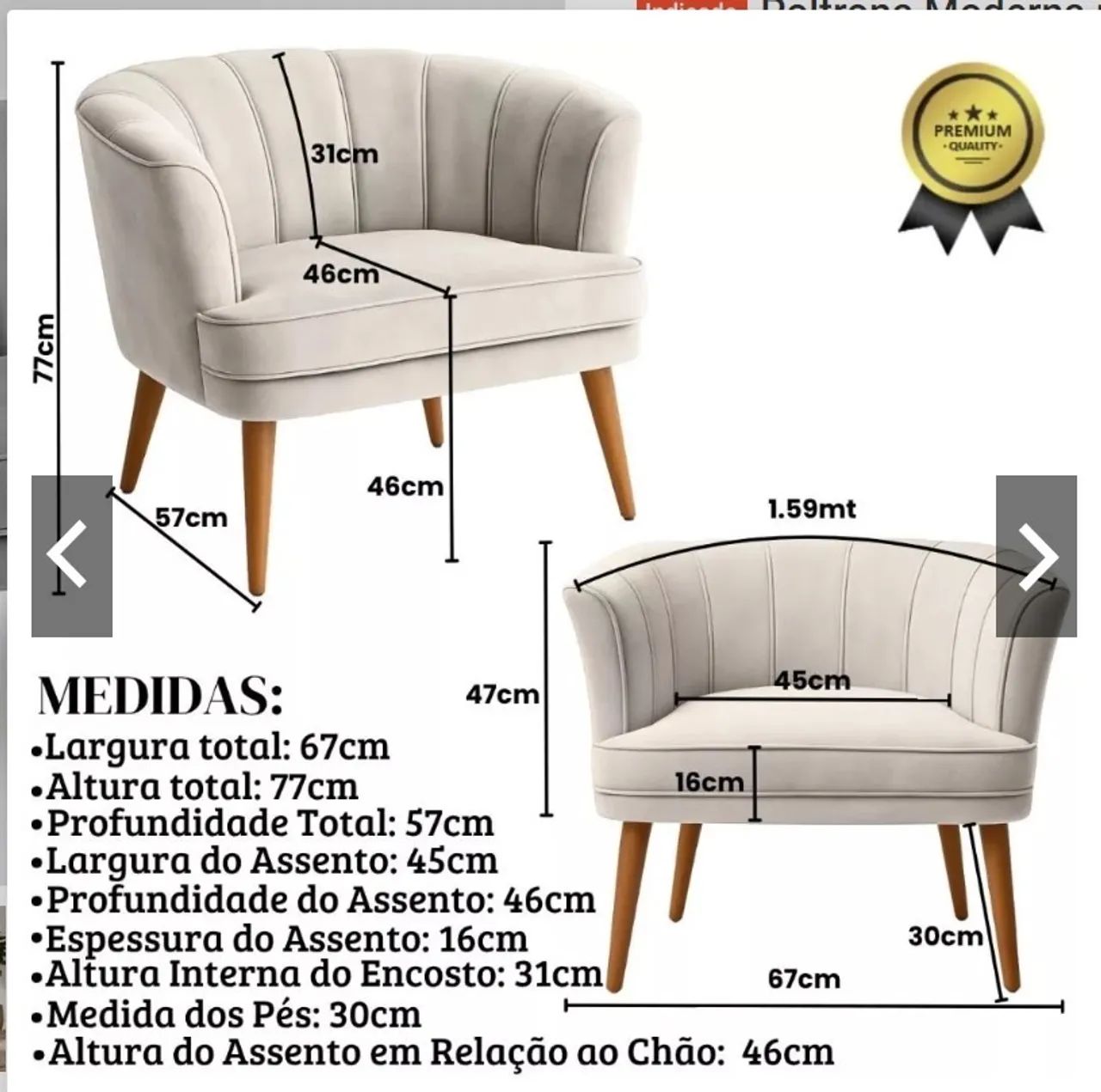 2 poltronas decorativas casa ou comercial  - Foto 5