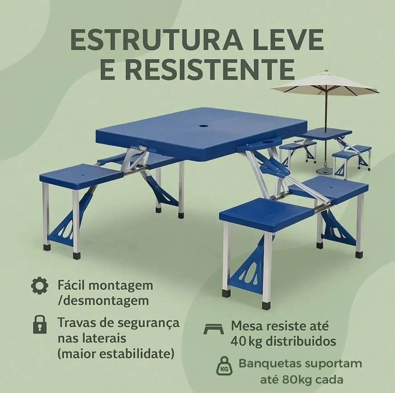 Mesa Que Vira Maleta Com Acentos  - Foto 3