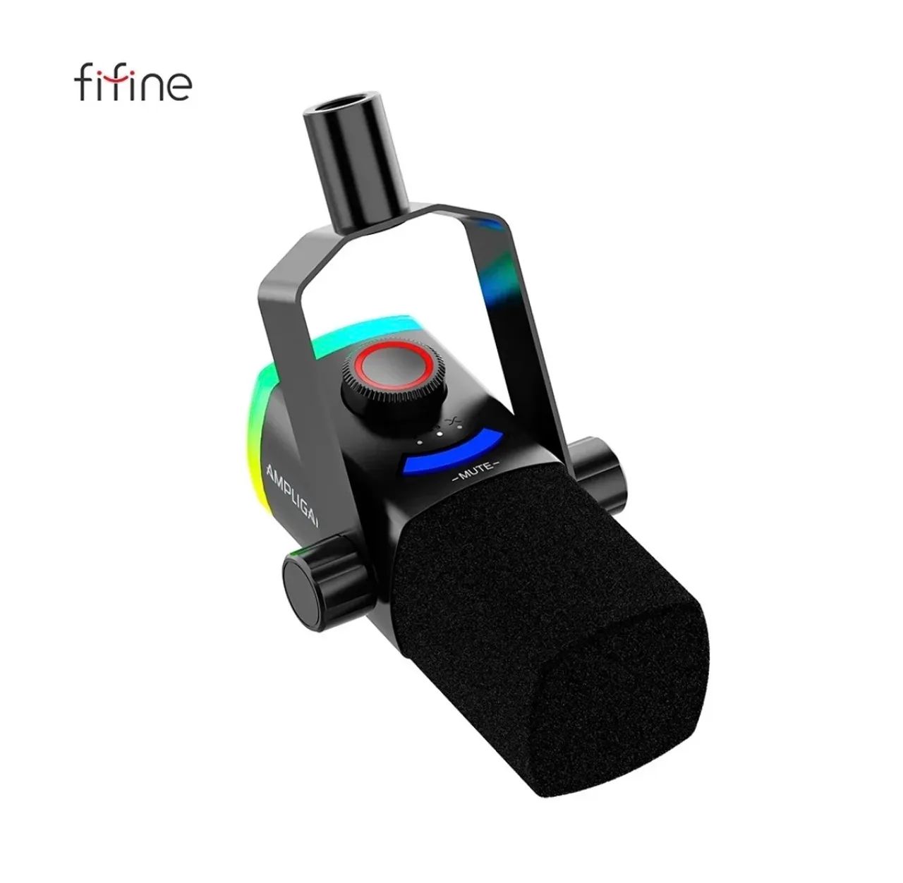 microfone fifine am8 pro preto com braço - Foto 3