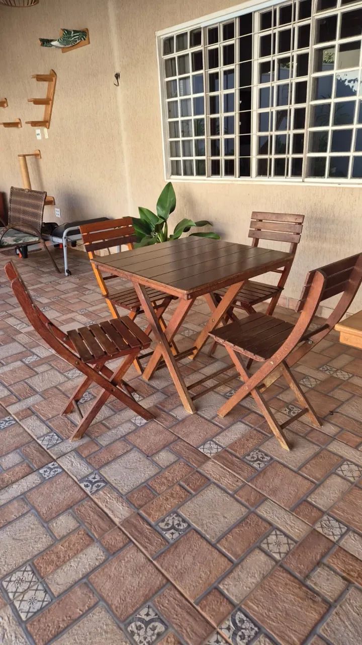 Jogo de mesa em madeira maciça - Foto 2