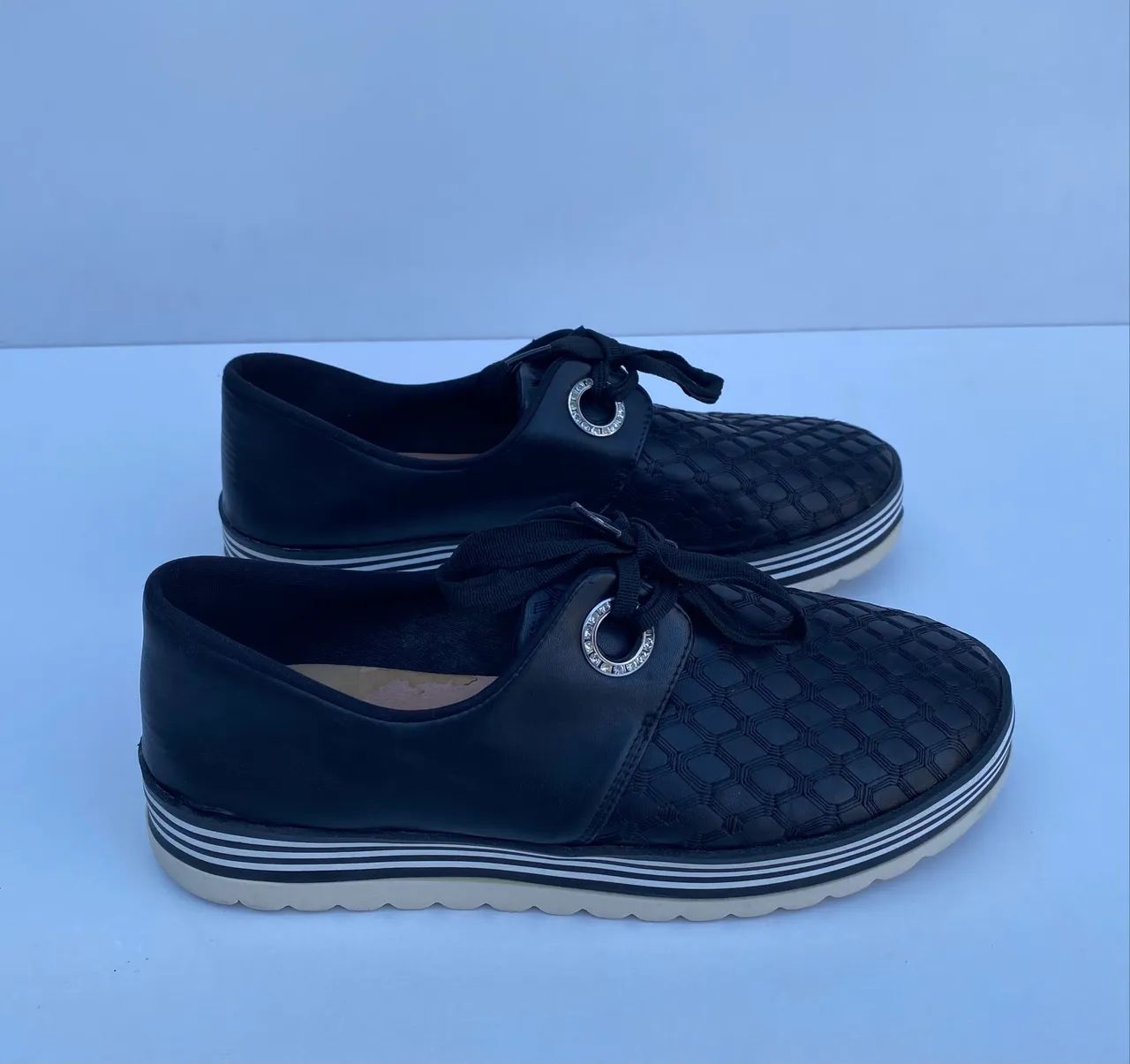 Tênis Valentina Flatform Preto - 39 - Foto 3