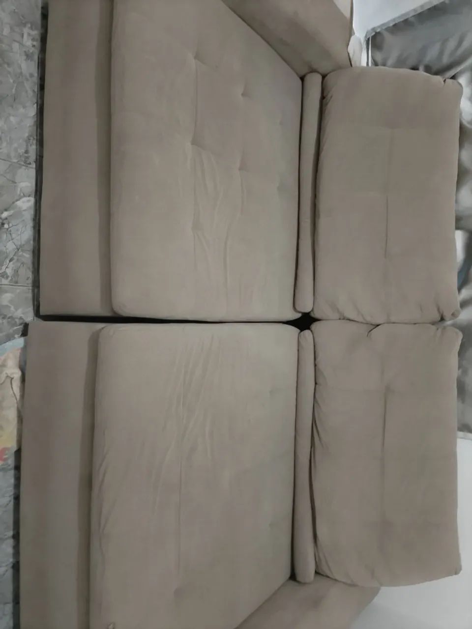 Sofá Retrátil e Reclinável Bege Suede - Confortável e Espaçoso - Foto 2