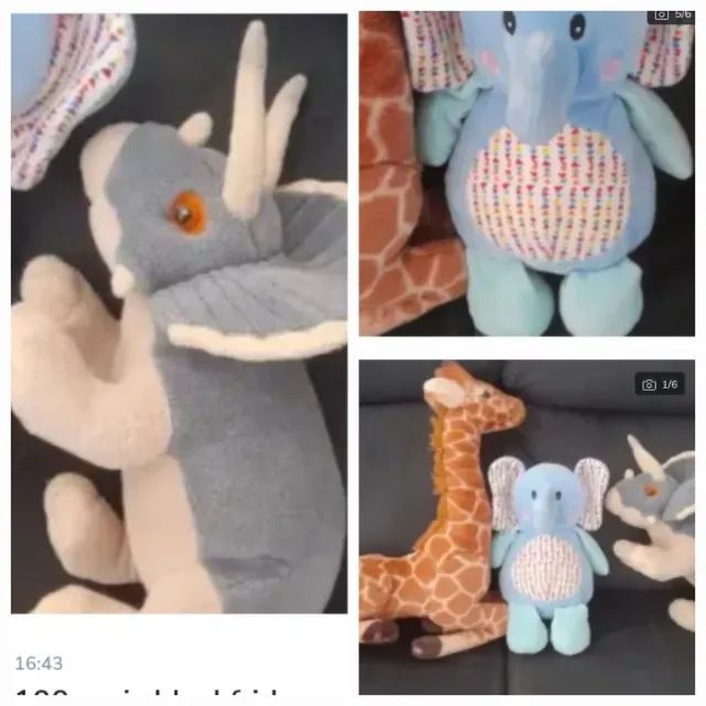 3 pelúcias grandes 100 reais ver fotos 