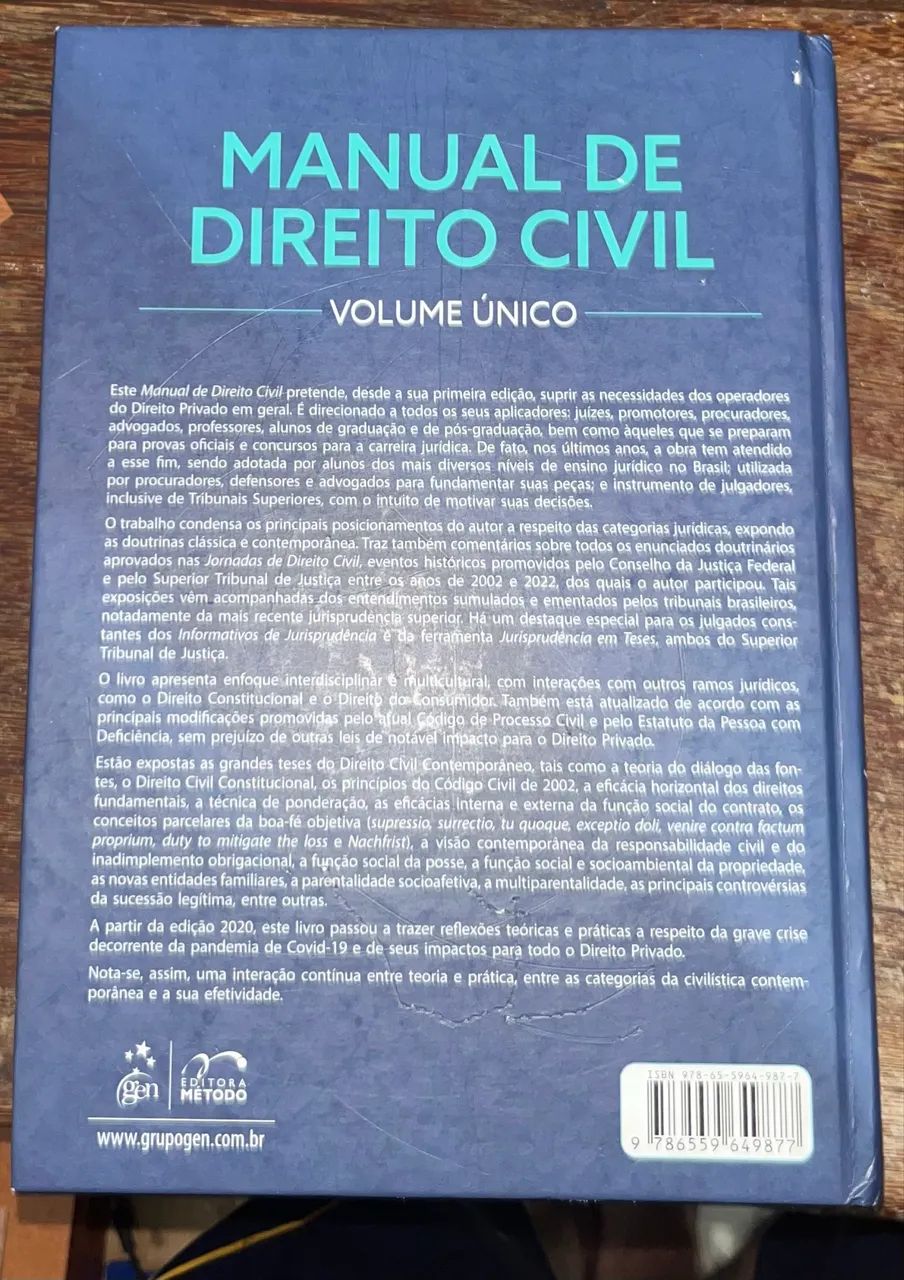Livro de Direito/ Manual de Direito Civil de Flávio Tartuce 2024 - Foto 4