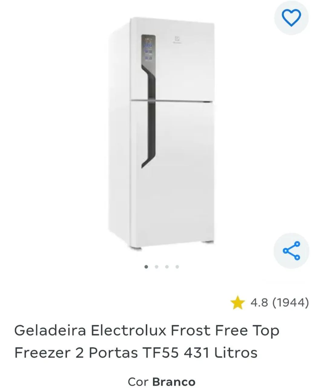 Geladeira Eletrolux Frost Free top freezer 2 portas tf55 431 L