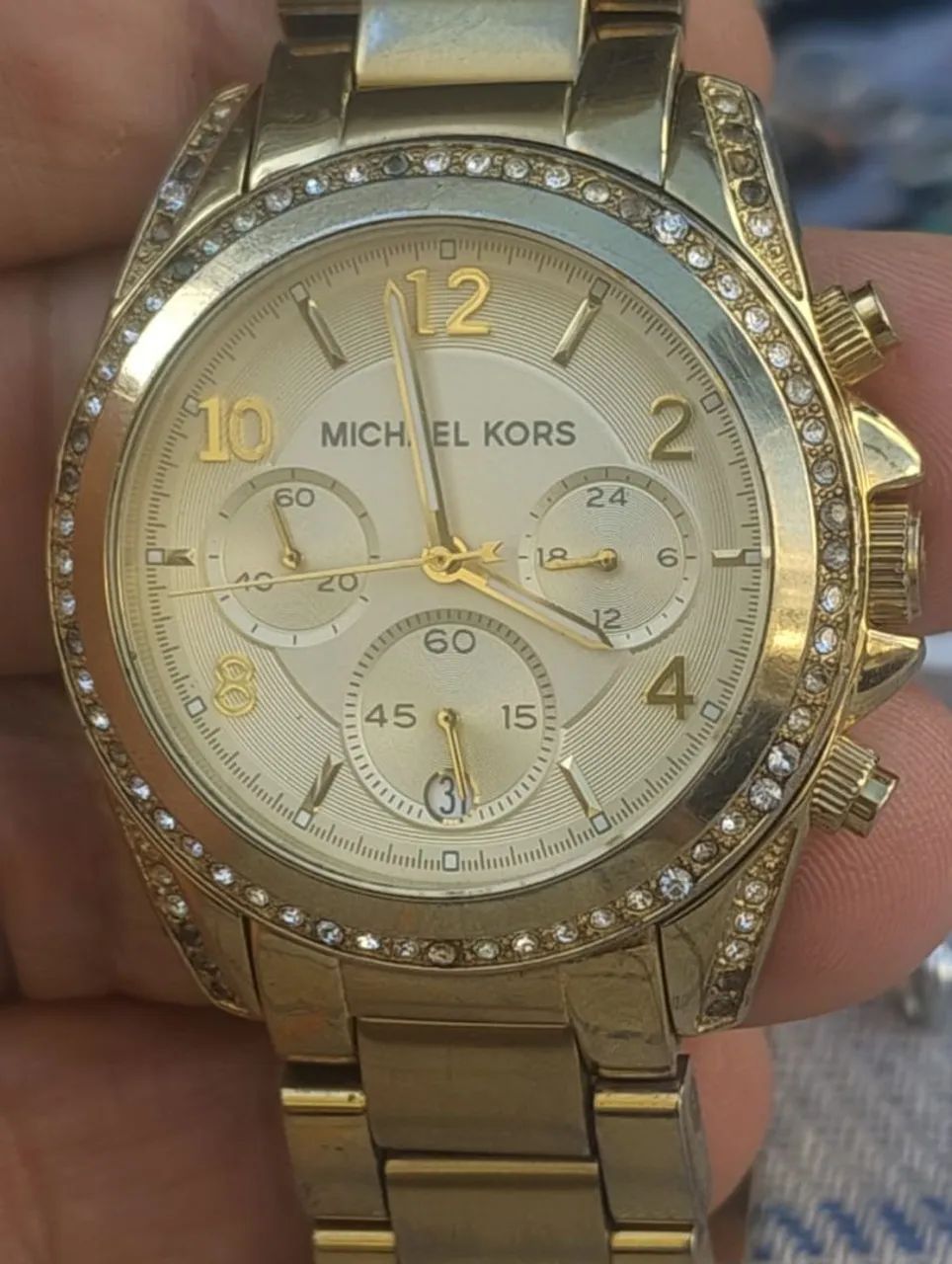 Relógio Michael Kors Dourado com Detalhes em Strass - Foto 5
