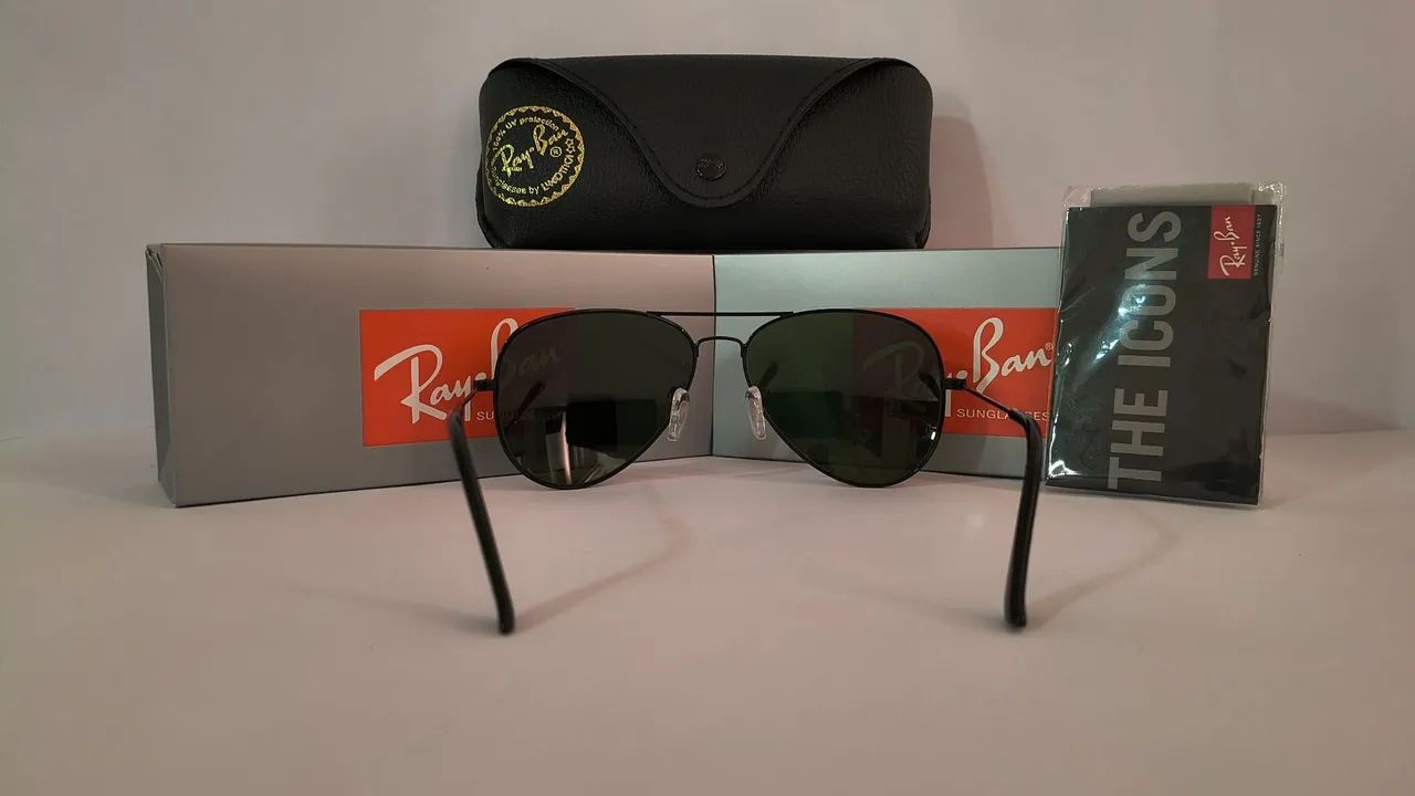 ÓCULOS DE SOL RAYBAN AVIADOR PRETO  - Foto 3