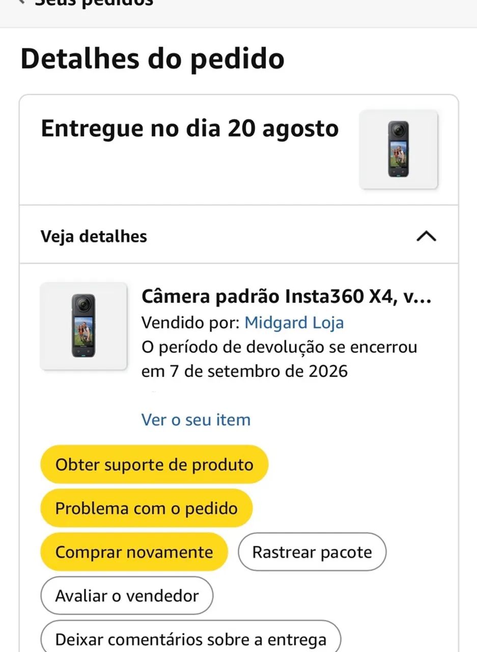 Câmera insta 360x4 com NF e garantia! - Foto 3