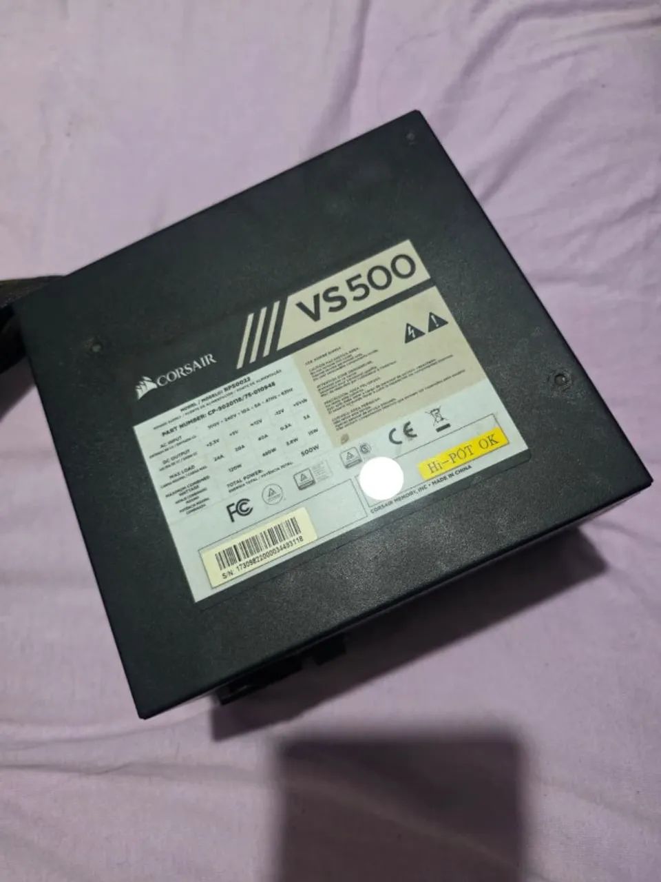 Fonte 500W Corsair VS500 Usada
