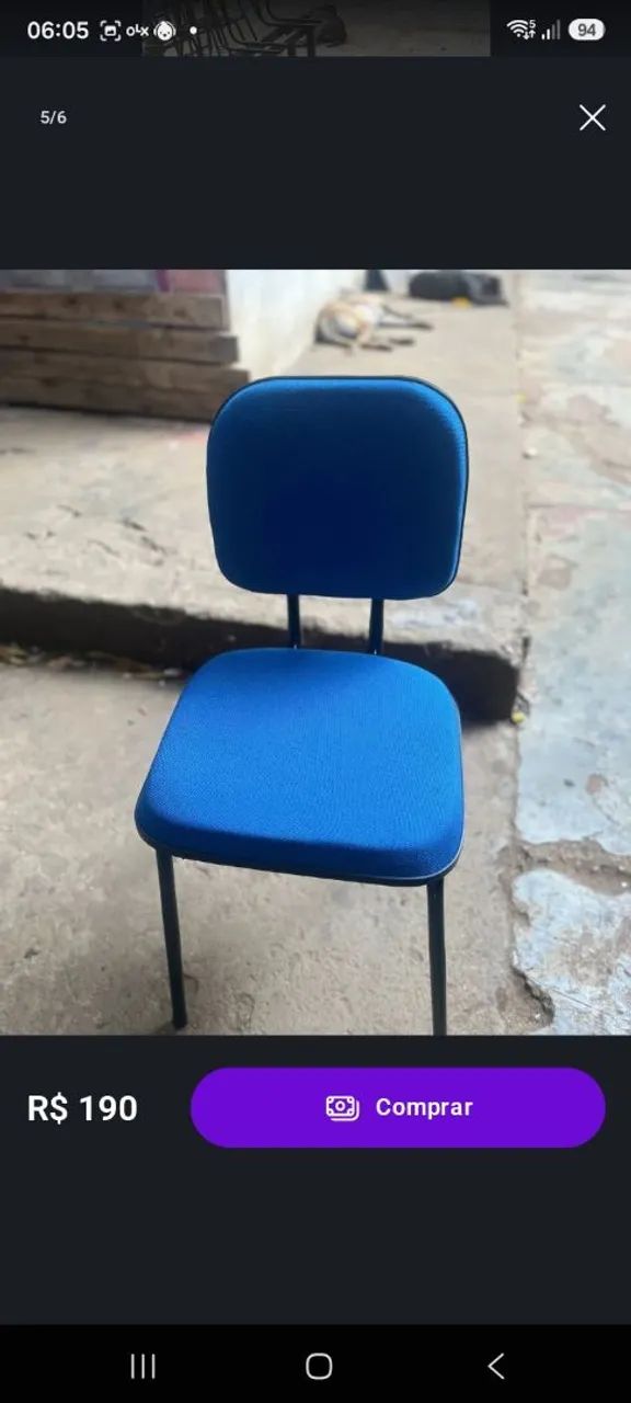 Cadeiras pelezinho fixa preto ou azul  - Foto 3