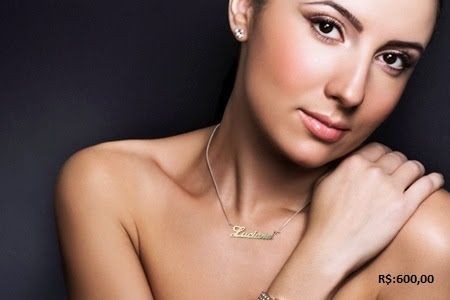 Cordão de ouro 18k, com nome feito a laser, em 10x sem juros