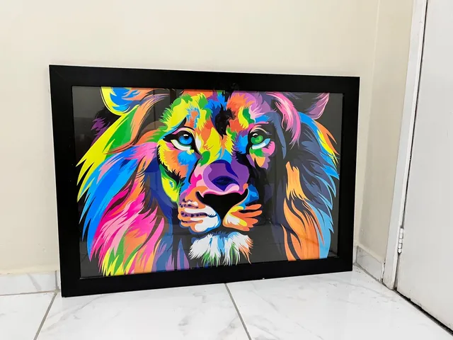 Quadro Quebra-Cabeça - Leão de Judá - 74 x 90 cm - 24 Peças