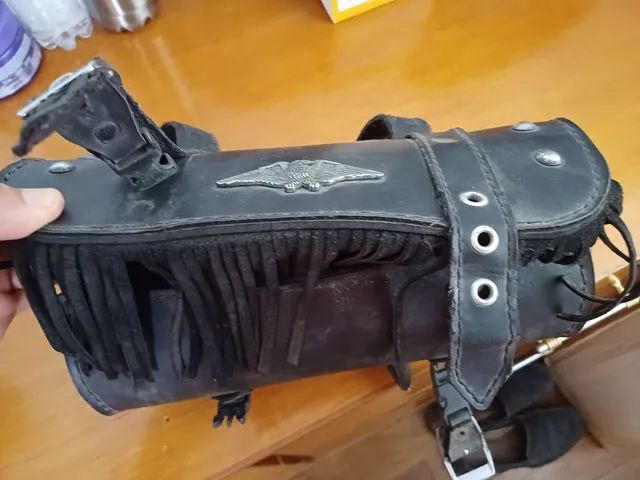 Alforge couro antigo moto - Foto 2