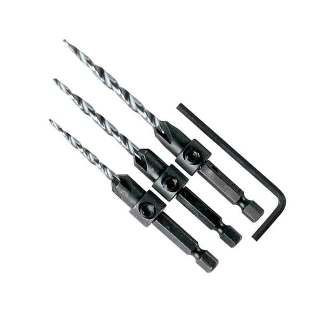 Jogo de Brocas Escareadoras para Parafusadeira 1/4'' x 3,6mm a 4,8mm com 3 Peças Makita - Foto 2