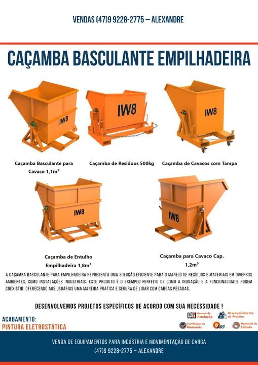 Caçamba Basculante Empilhadeira