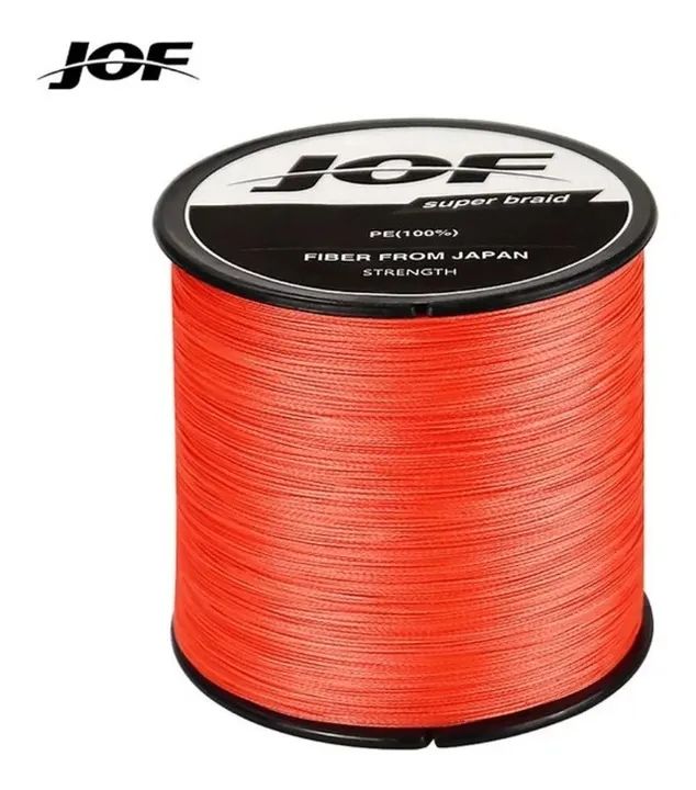 Linha multifilamento X8 - JOF - 500metros cor laranja - 0,28mm - 39LB