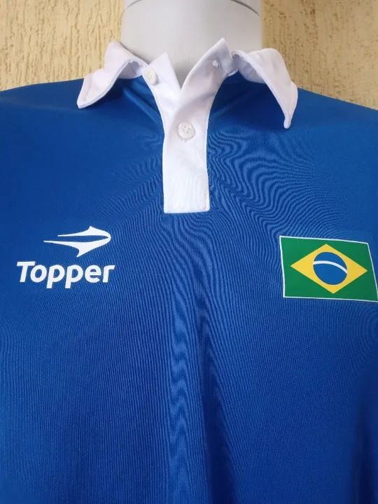 camisa polo retrô torcida Brasil - Foto 3