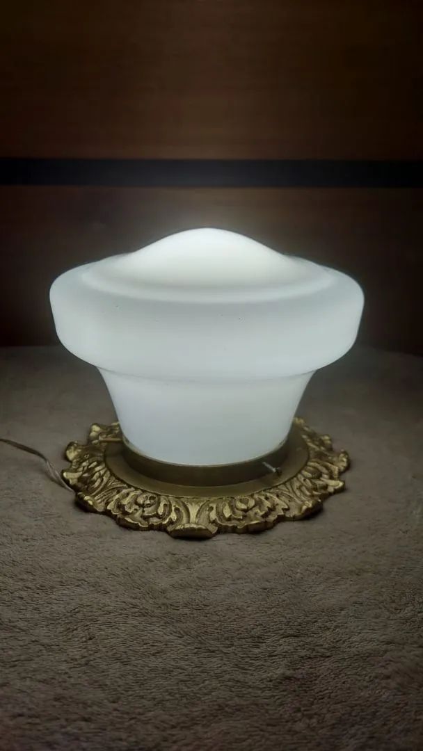 Luminária plafon opalina e bronze  - Foto 3