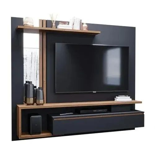 Promoção do Painel Treviso - Detalhe com espelho e aplique ripado Saindo por apenas R$709