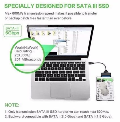 Adaptador USB 3.0 SATA III- HDD e SSD 2,5" - Foto 3