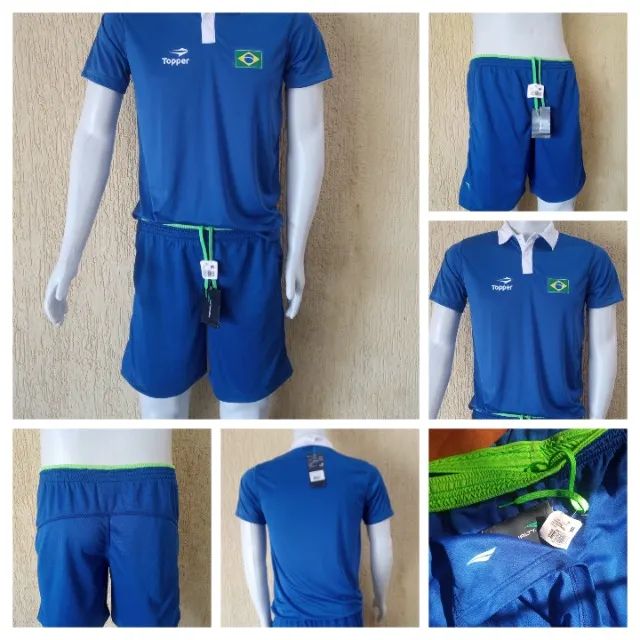 camisa polo retrô torcida Brasil - Foto 2