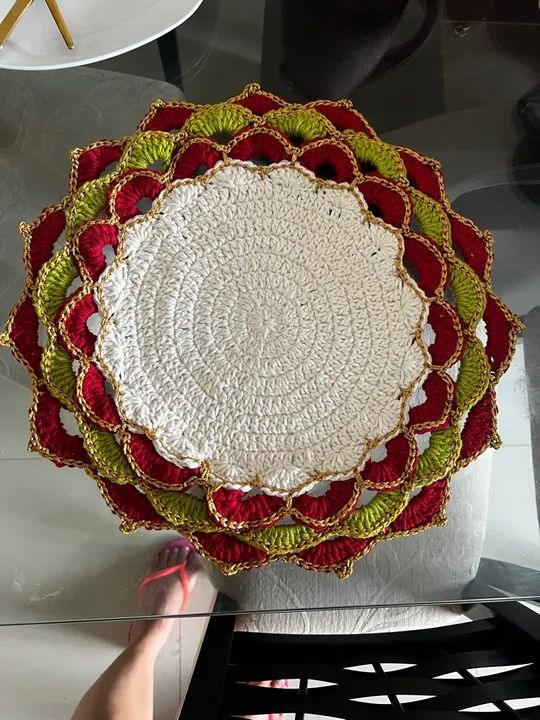 Jogo Natal Sousplat - Todo feito a mão . - Foto 2