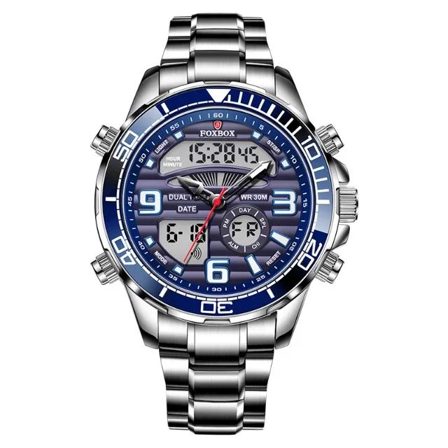 Relógio Foxbox Dual Time Aço Inox   - Foto 5