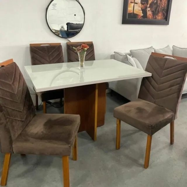 Sala de Jantar 1,20m com 4 Cadeiras Londres tt43