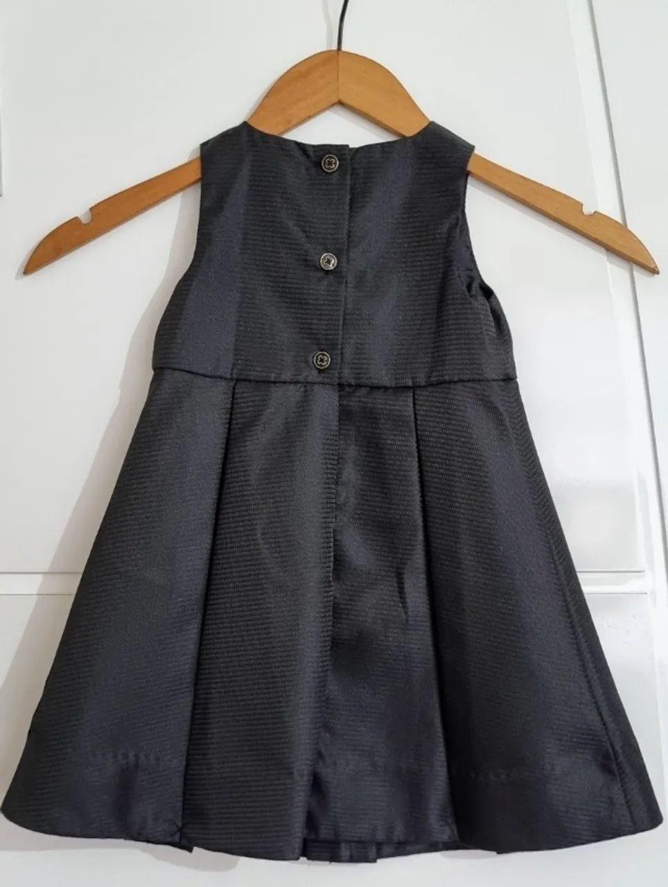 Vestido Importado Janie & Jack - Preto Texturizado com laço frontal - Foto 2
